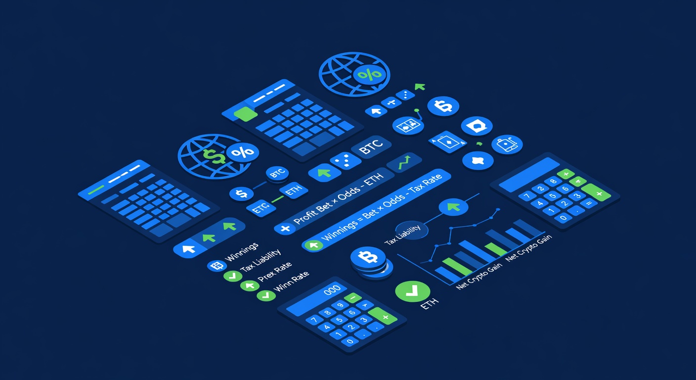 Global tax symbols and cryptocurrency gambling winnings calculation