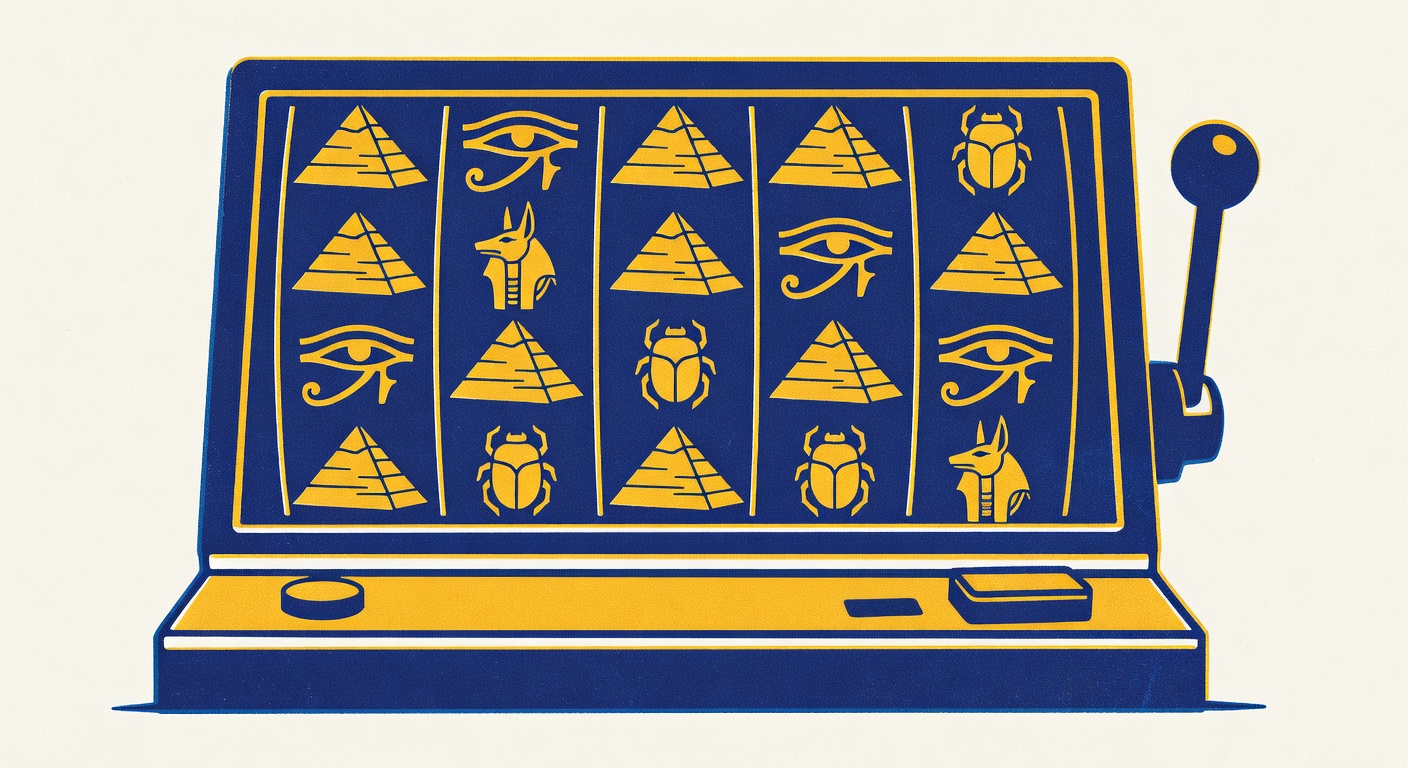 egyptian themed slot machine with pyramid symbols and mystical iconography prominently featured