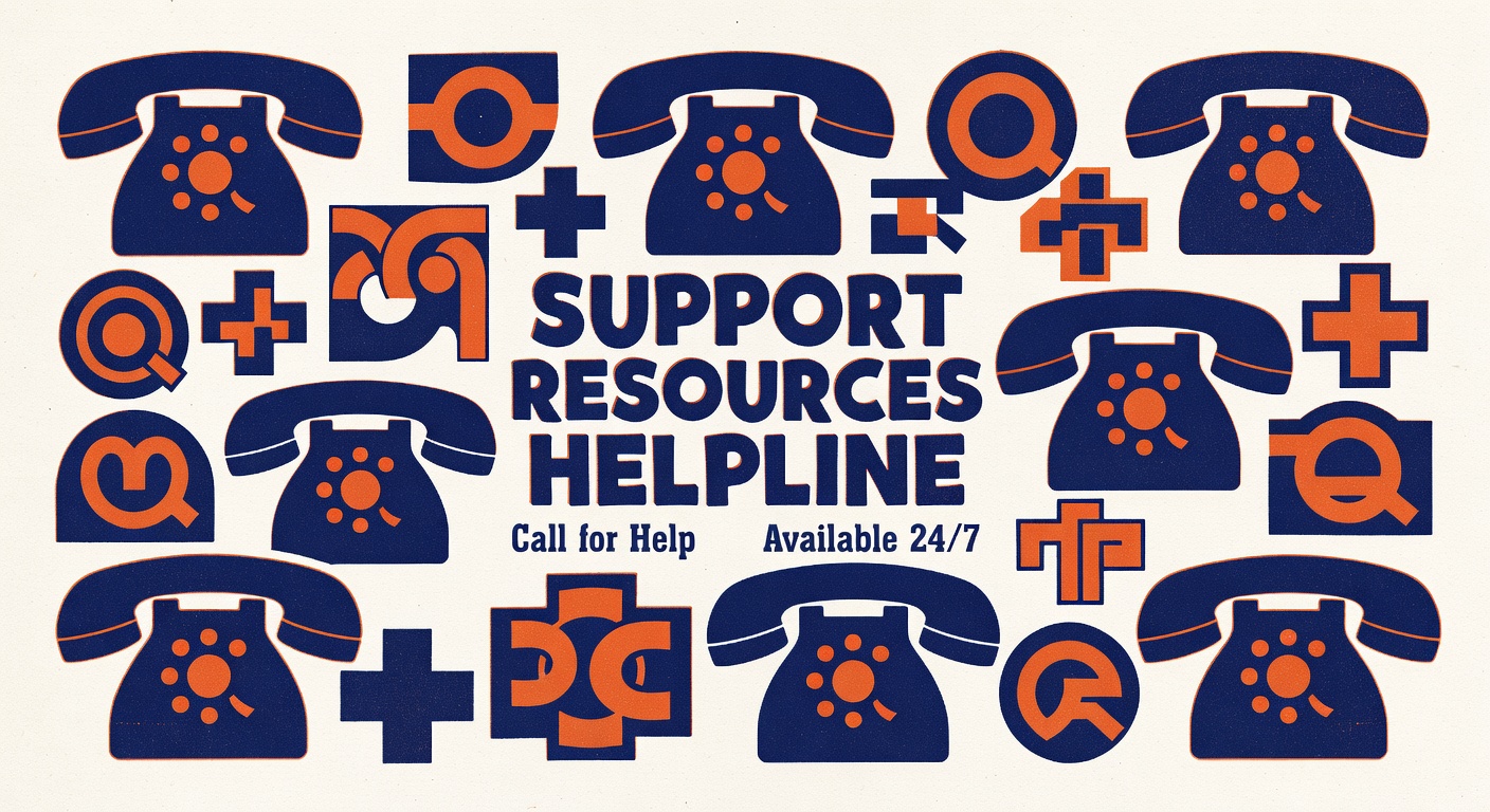 Support resources helpline phone symbols and organization logos