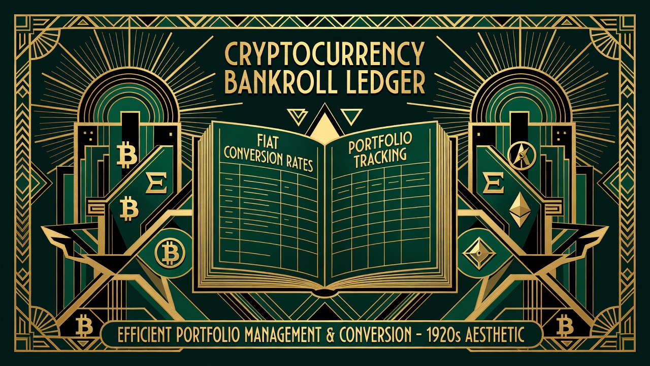 cryptocurrency bankroll management ledger with fiat conversion rates and portfolio tracking