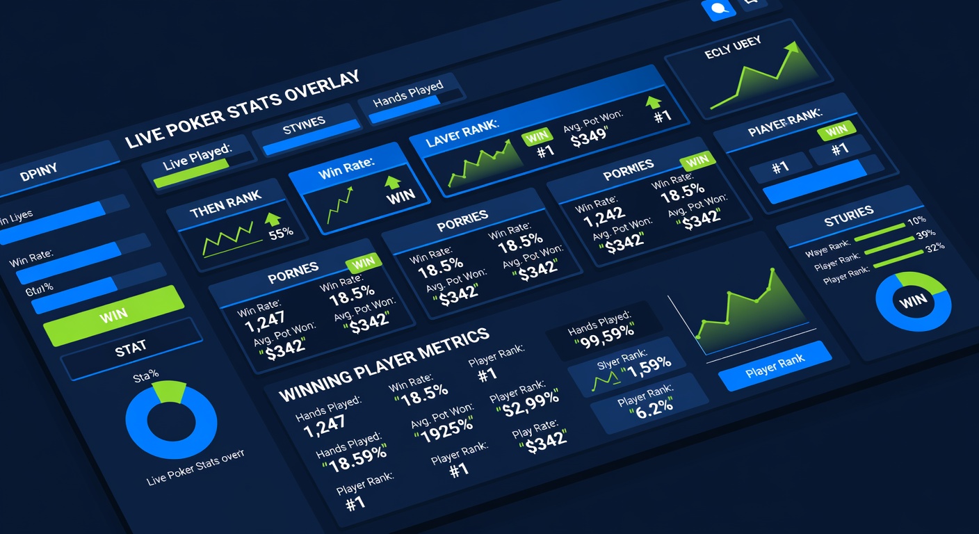 software interface showing live poker statistics overlay and winning player metrics tracked