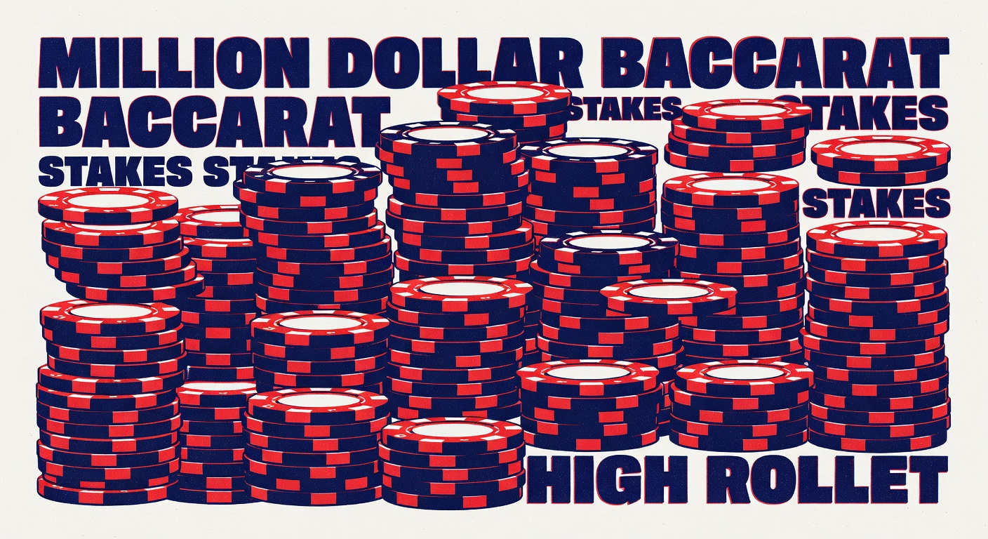Stacks of chips representing million dollar baccarat gambling stakes