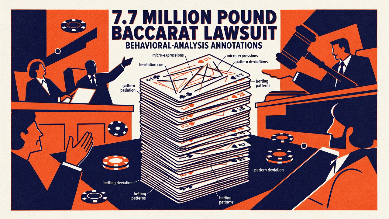 a seven-point-seven-million-pound baccarat lawsuit with behavioral-analysis annotations on card backs