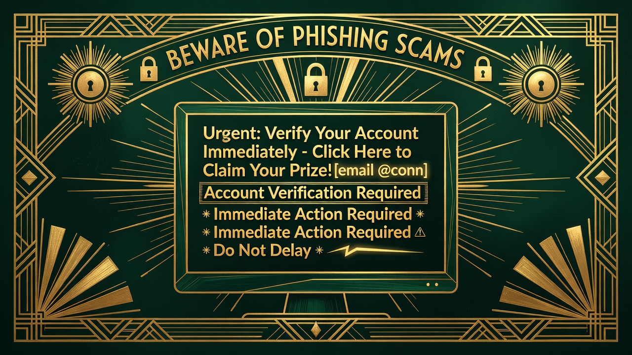 a computer screen displaying a fraudulent email message with highlighted suspicious elements and warnings