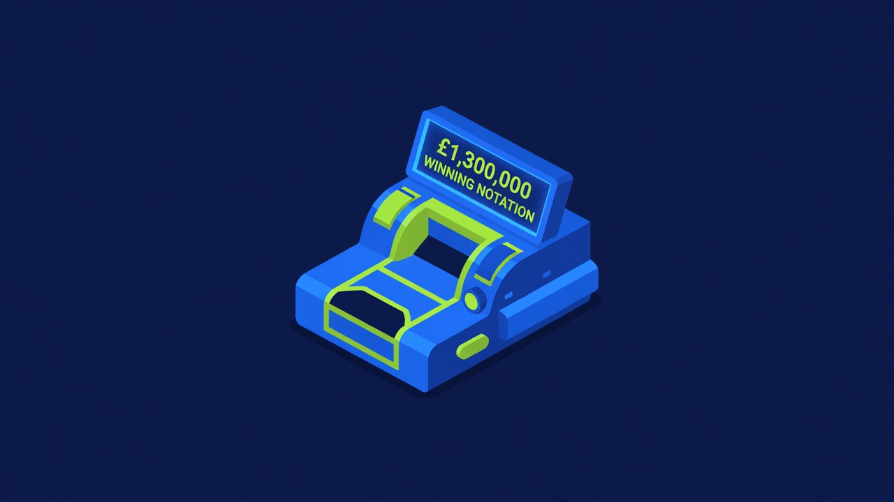 ritz casino laser scanner device with one point three million pound winning notation displayed