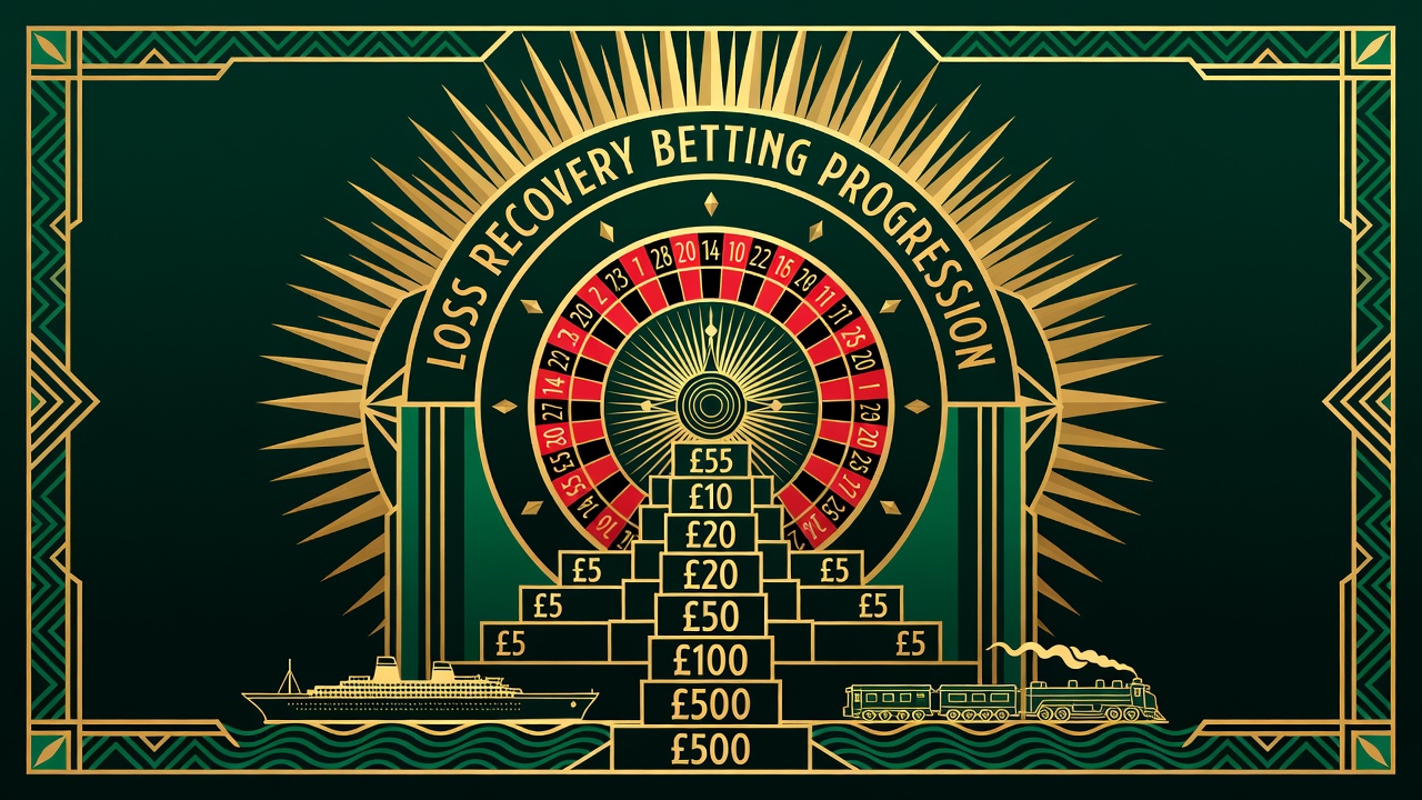 roulette table with loss recovery betting progression and increasing bet amounts cascading