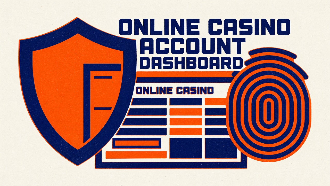 a digital shield and fingerprint scanner protecting an online casino account dashboard