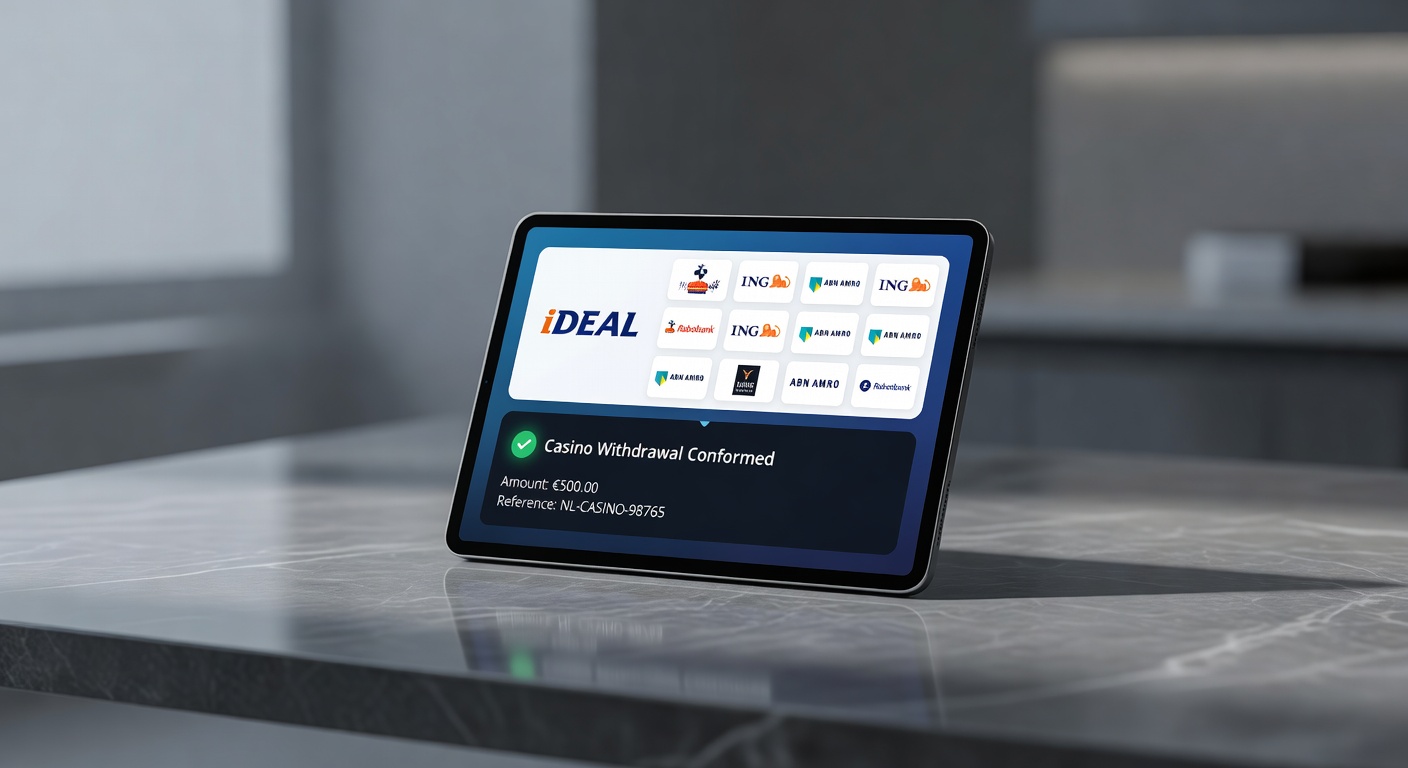 a Dutch iDEAL bank payment interface connected to a casino withdrawal confirmation page