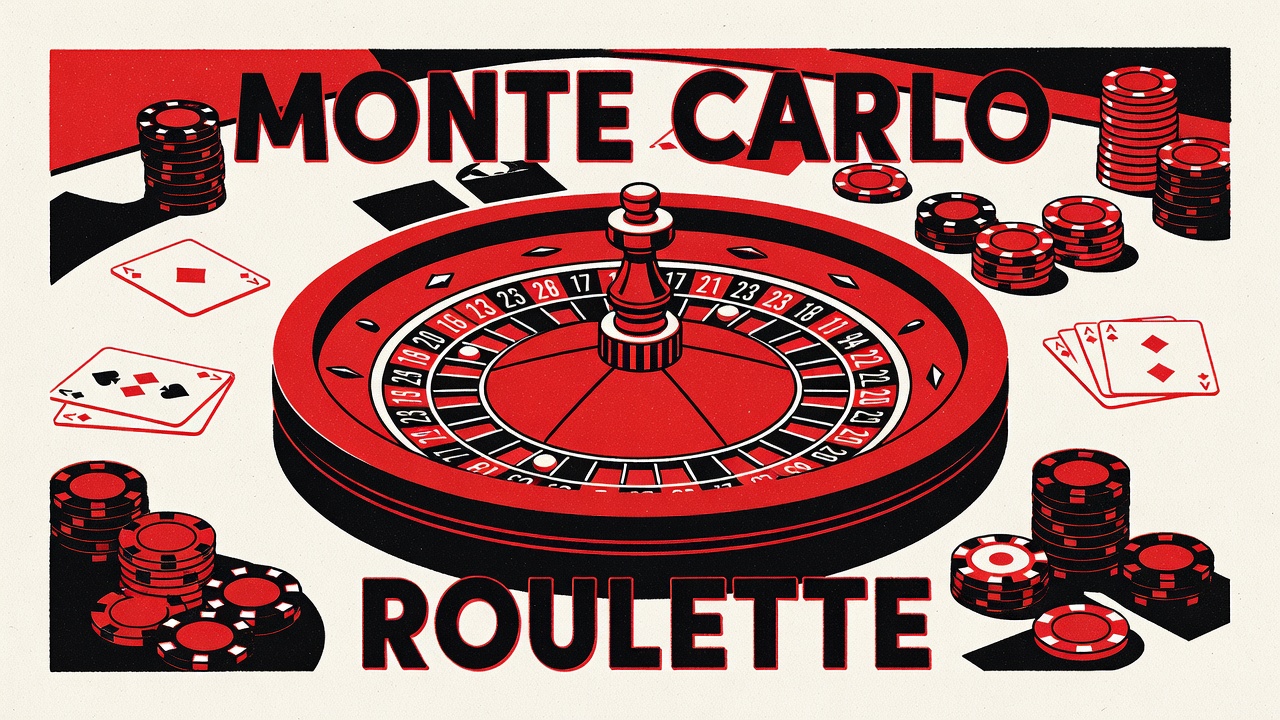 a roulette wheel stopped at number seventeen amid a Monte Carlo casino table