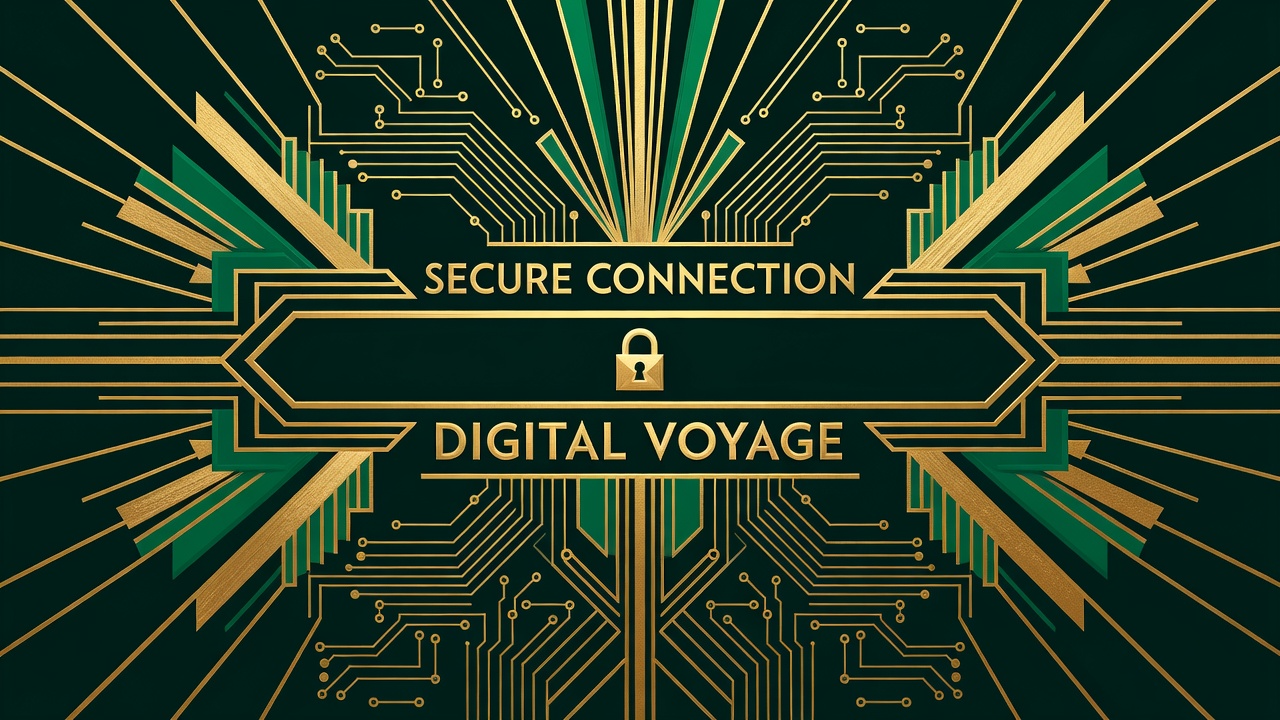 a small padlock icon on a browser address bar with circuit board pattern background