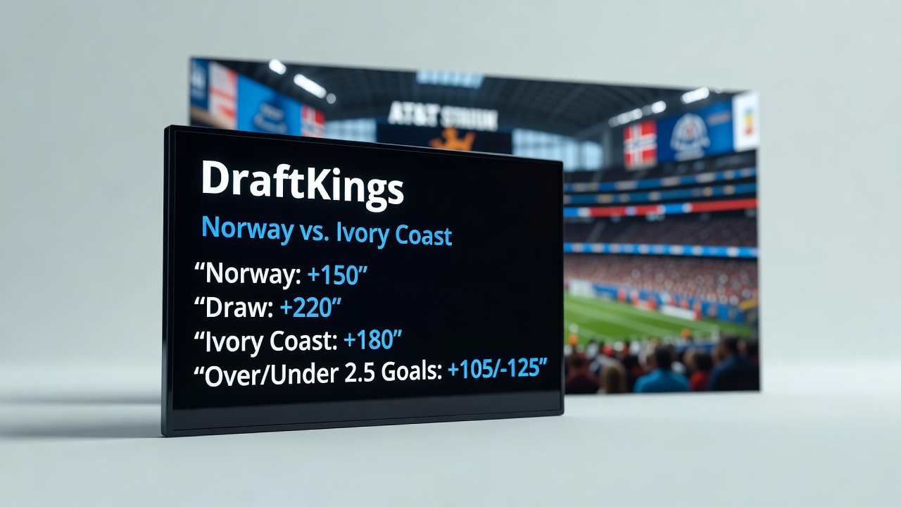 Norway Moneyline at 115 vs Ivory Coast on DraftKings