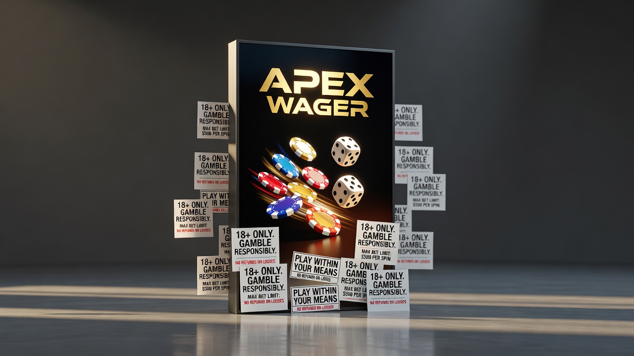 a billboard advertising an online gambling brand surrounded by regulatory warning notices and rules