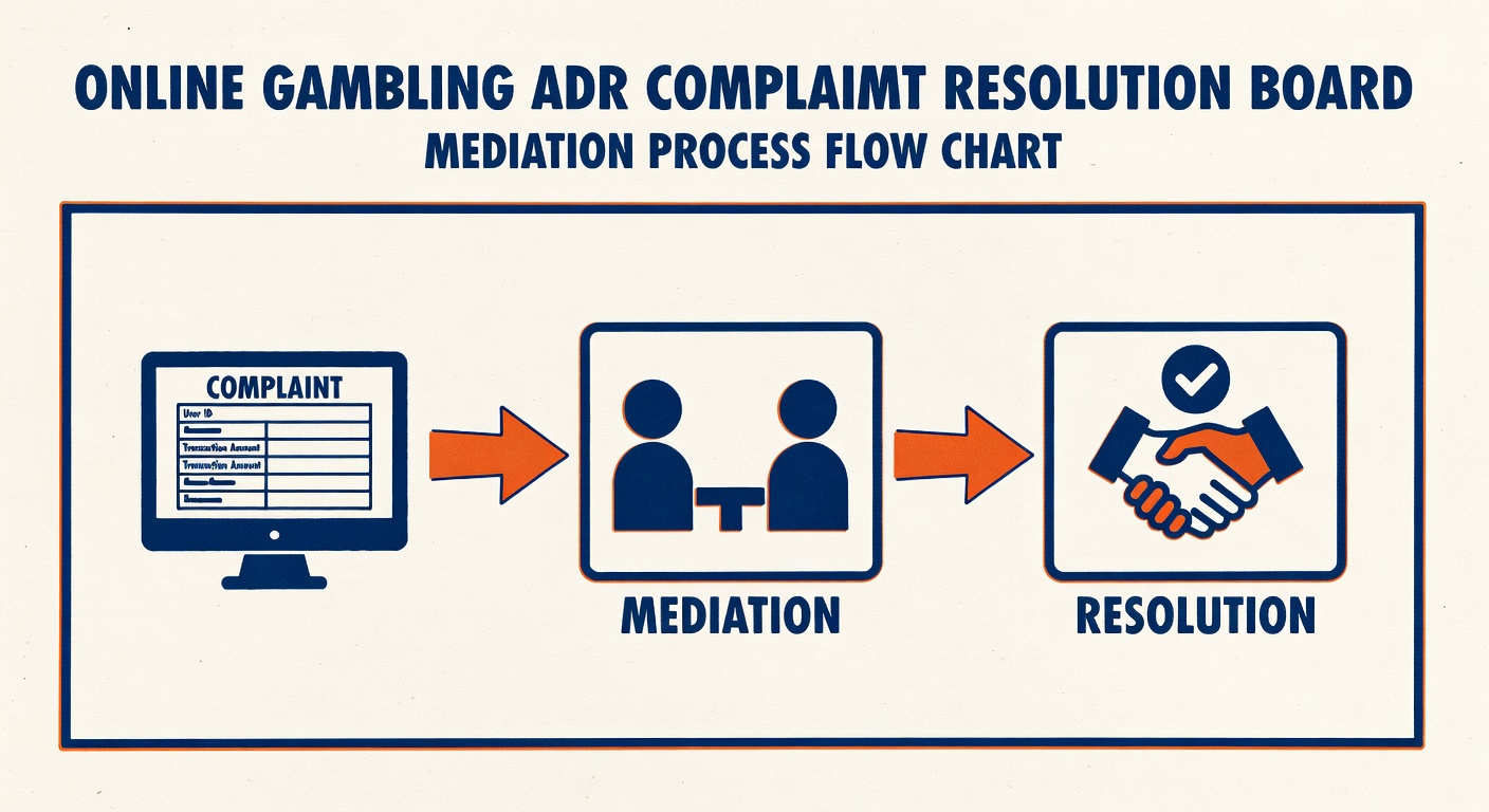 online gambling ADR complaint resolution board with mediation process flow chart