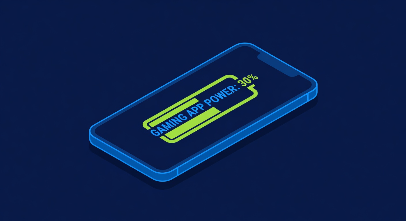 Smartphone battery indicator with gaming app power consumption percentage