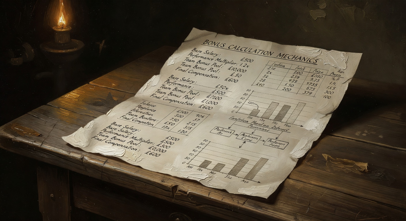 analytical breakdown document exposing bonus calculation mechanics revealing compensation structure transparency