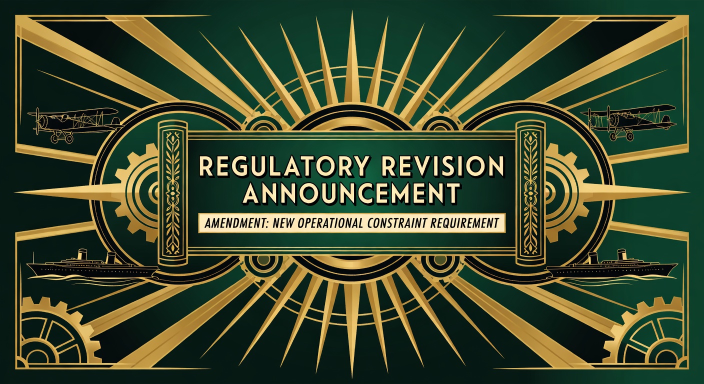 regulatory revision announcement document with amendment highlighting new operational constraint requirement