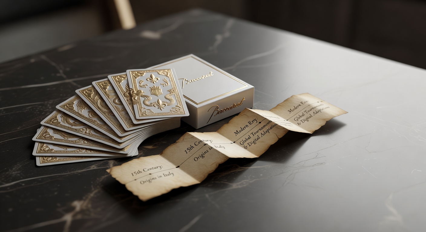Baccarat card deck with cultural symbolism and game evolution timeline
