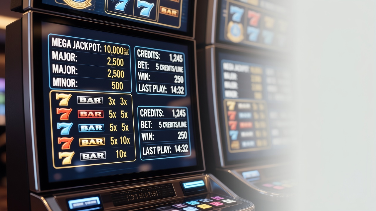 Slot machine paytable displays and player information