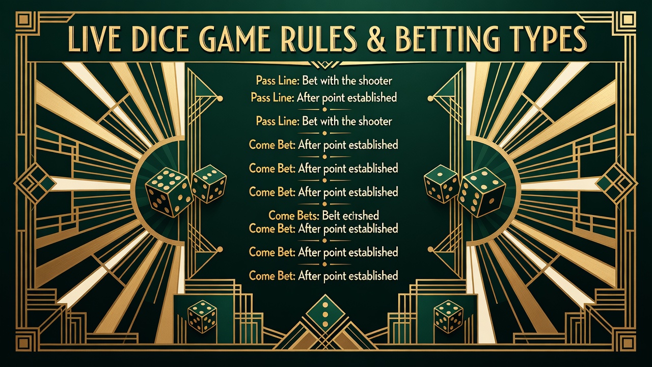 Live dice game rules and betting types