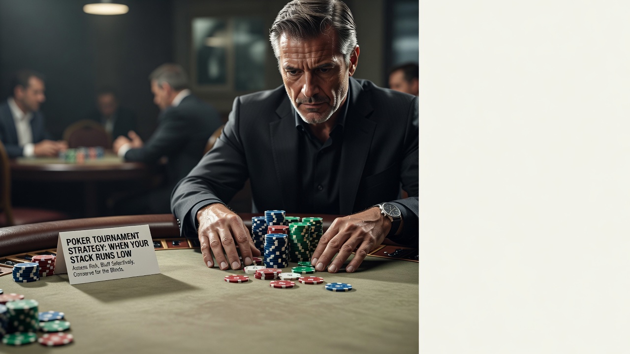 Poker tournament strategy when chip stack runs low