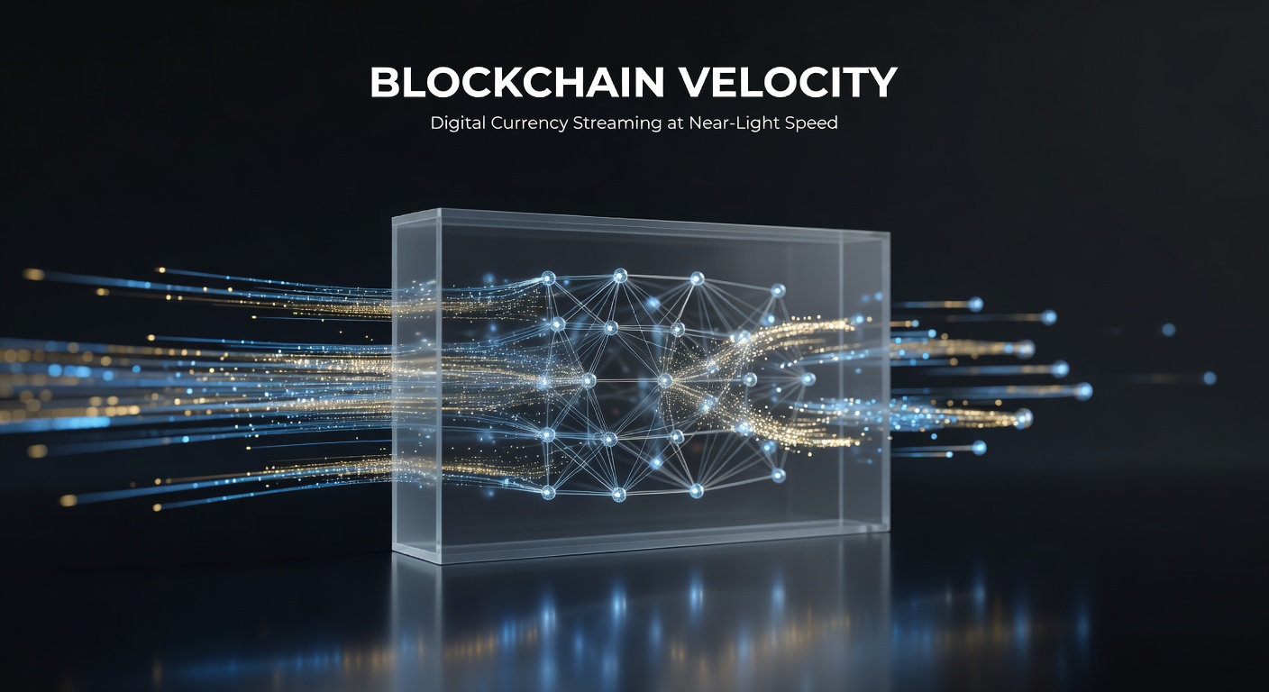 rapid digital currency streaming through blockchain nodes at near-light velocity