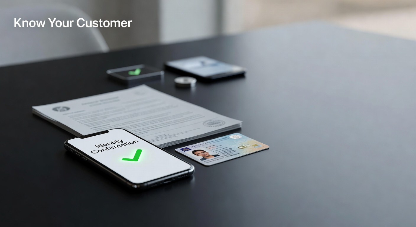Know your customer verification process showing identity confirmation and documentation