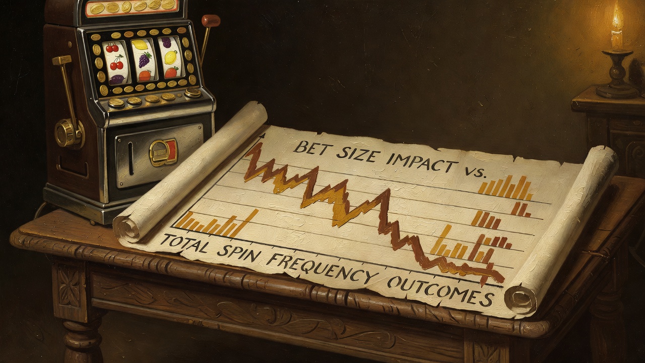 Slot machine bankroll chart showing bet size impact versus total spin frequency outcomes
