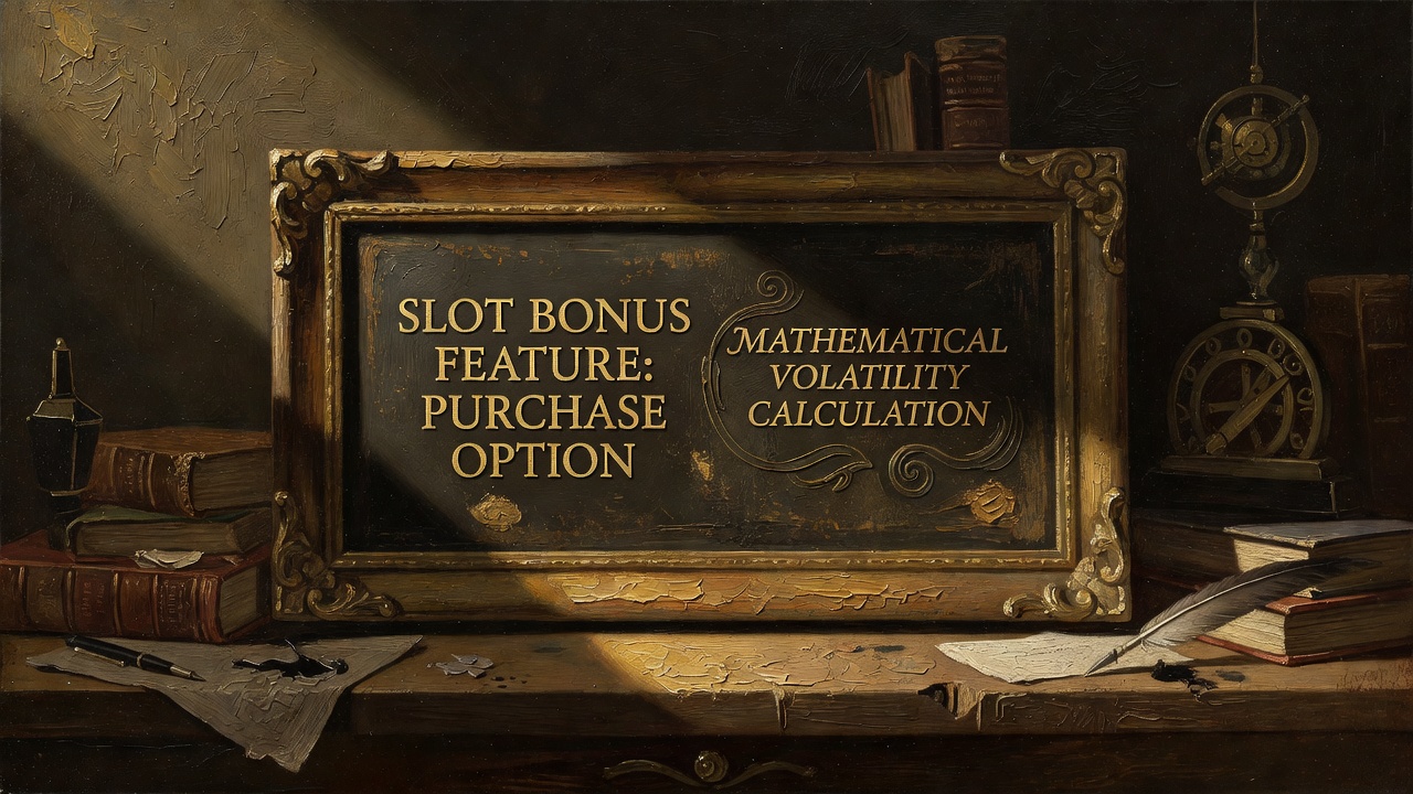 Slot bonus feature screen showing purchase option with mathematical volatility calculation