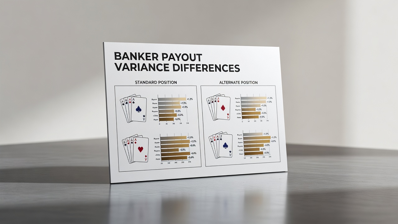 Card position comparison diagram highlighting banker payout variance differences