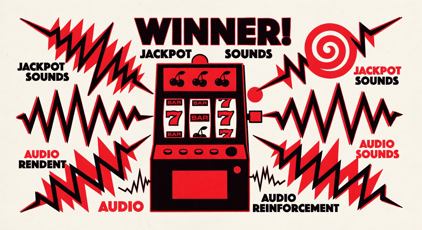 Slot machine sound design and audio cues reinforcing winning moments