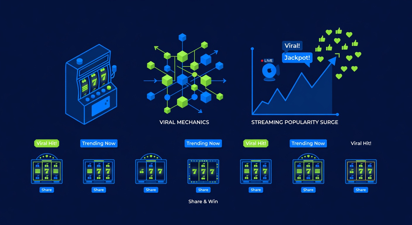 Slot game thumbnail gallery showing viral mechanics and streaming popularity surge