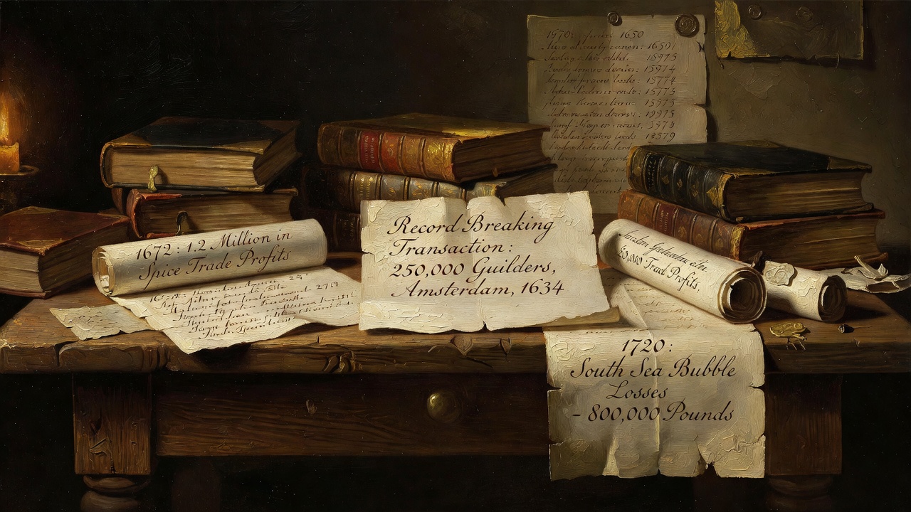 Historical financial records displaying record-breaking transaction amounts across multiple decades