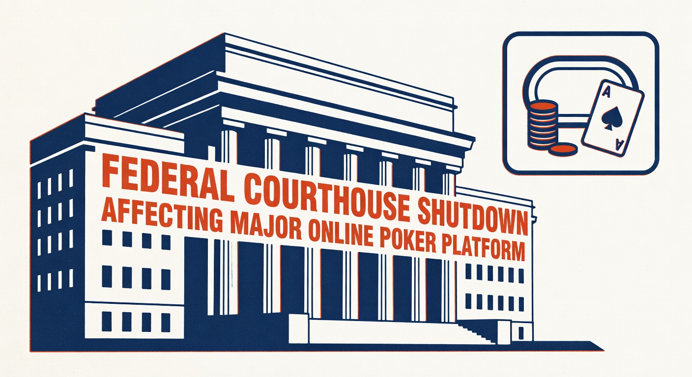 Federal courthouse and shutdown notification affecting major online poker platform