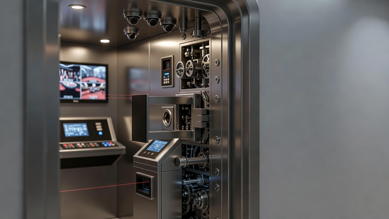 Hidden security mechanisms and surveillance systems inside a modern casino vault