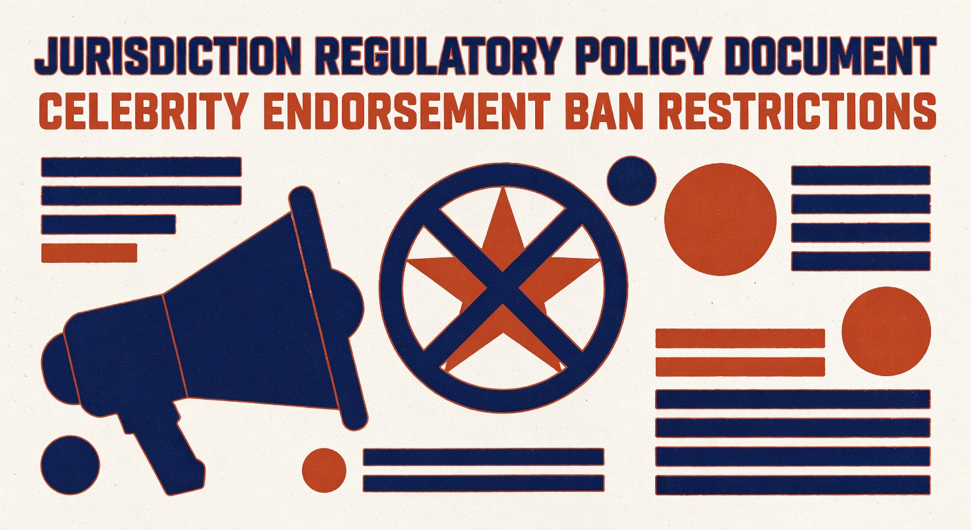 Jurisdiction regulatory policy document showing celebrity endorsement ban restrictions