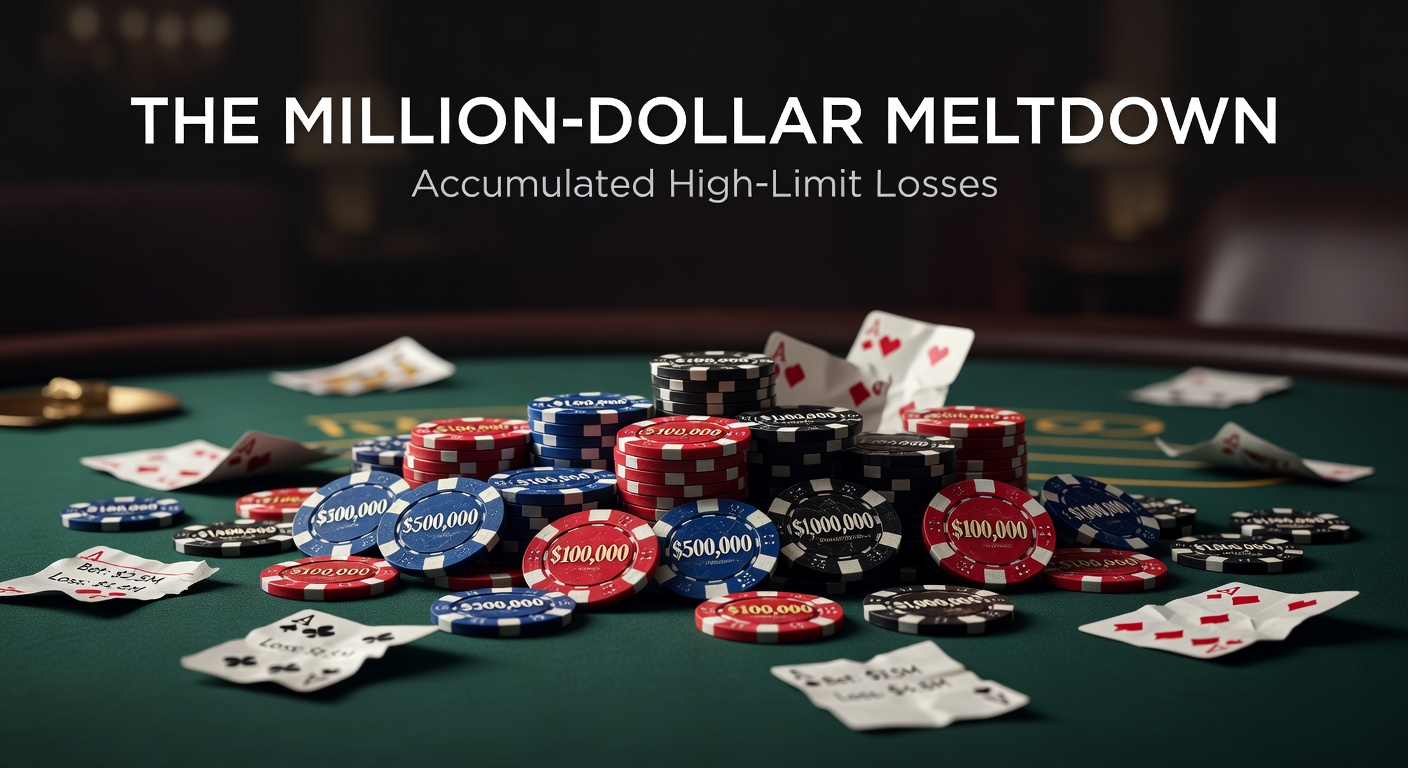 High-limit blackjack table chips representing multi-million dollar accumulated losses