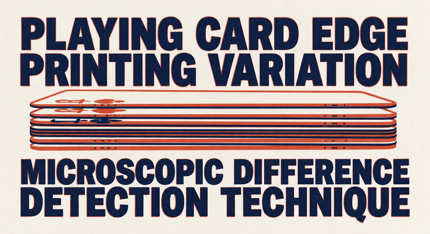 Playing card edge printing variation showing microscopic difference detection technique
