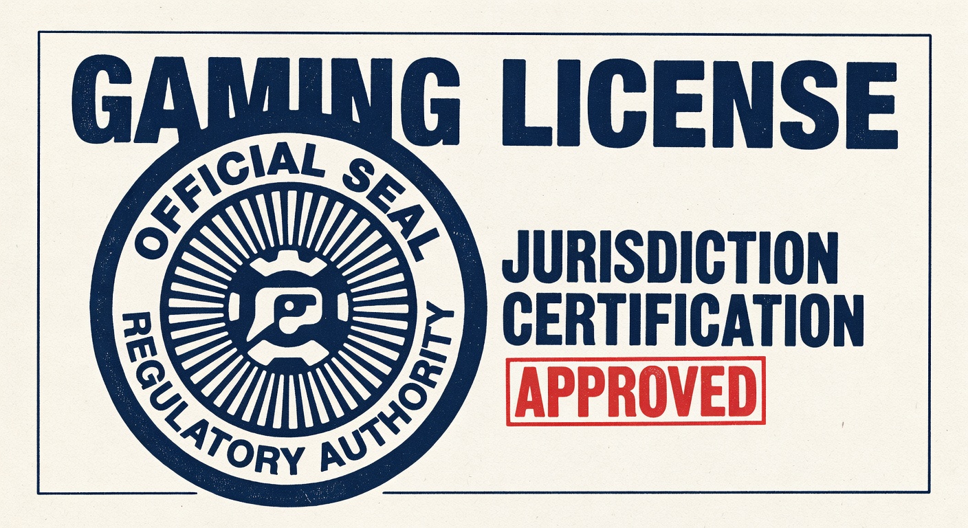 Gaming license document showing regulatory authority seal and jurisdiction certification