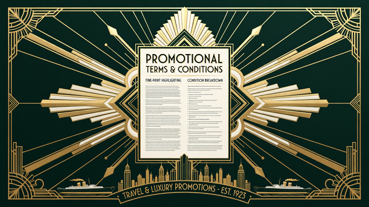 Promotional terms document with fine-print highlighting and condition breakdown