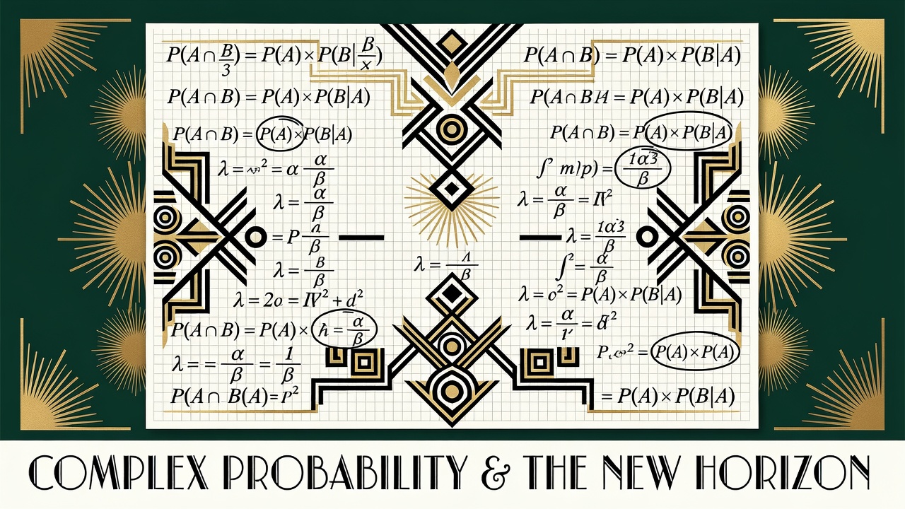 Complex probability equations and mathematical formulas covering graph paper with circled calculations