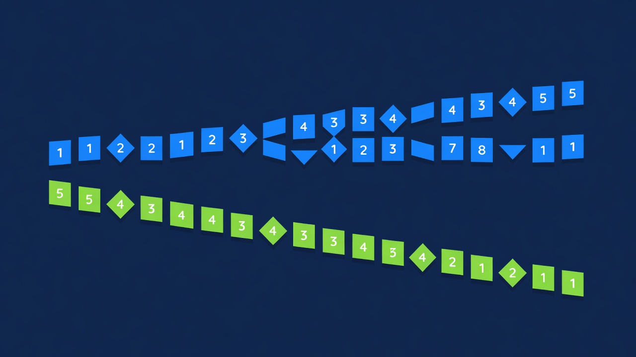 Numerical betting sequence notation arranged in escalating and descending pattern rows