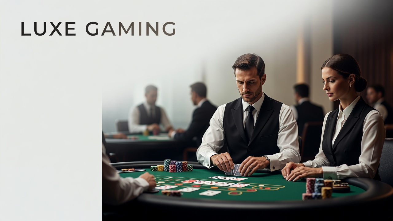 Live dealer card room with professional dealers managing table game interactions