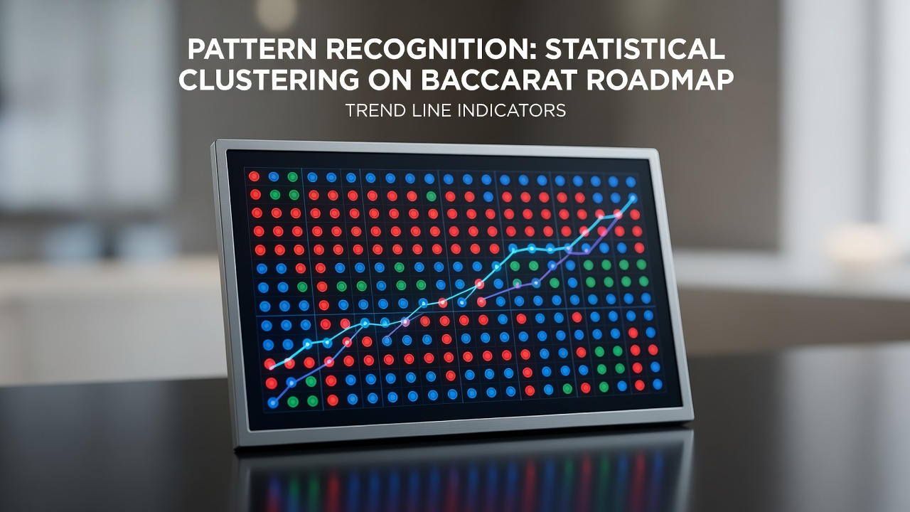 Pattern recognition visualization showing statistical clustering on baccarat roadmap with trend line indicators