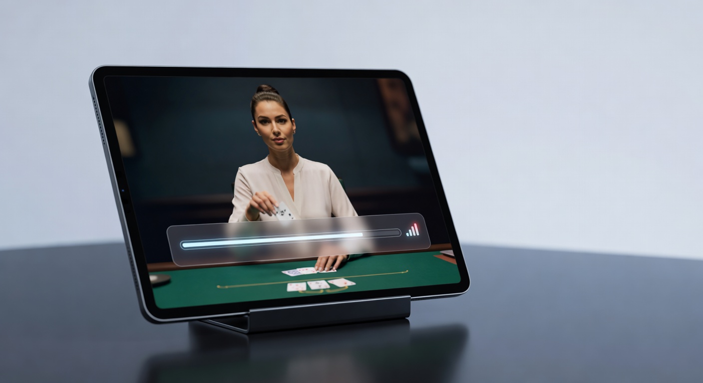 Live dealer video stream buffering progress bar and network quality indicator