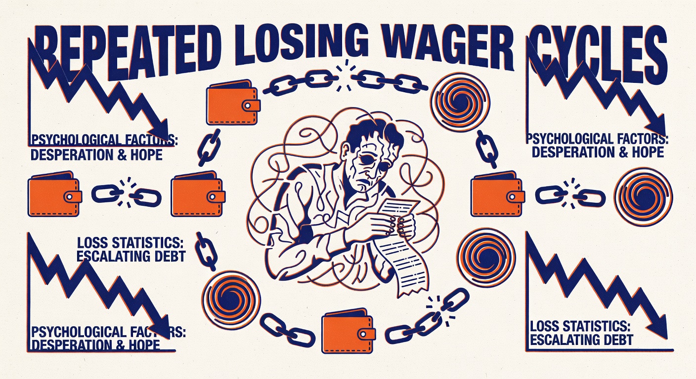 Sports betting loss statistics and psychological factors in repeated losing wager cycles