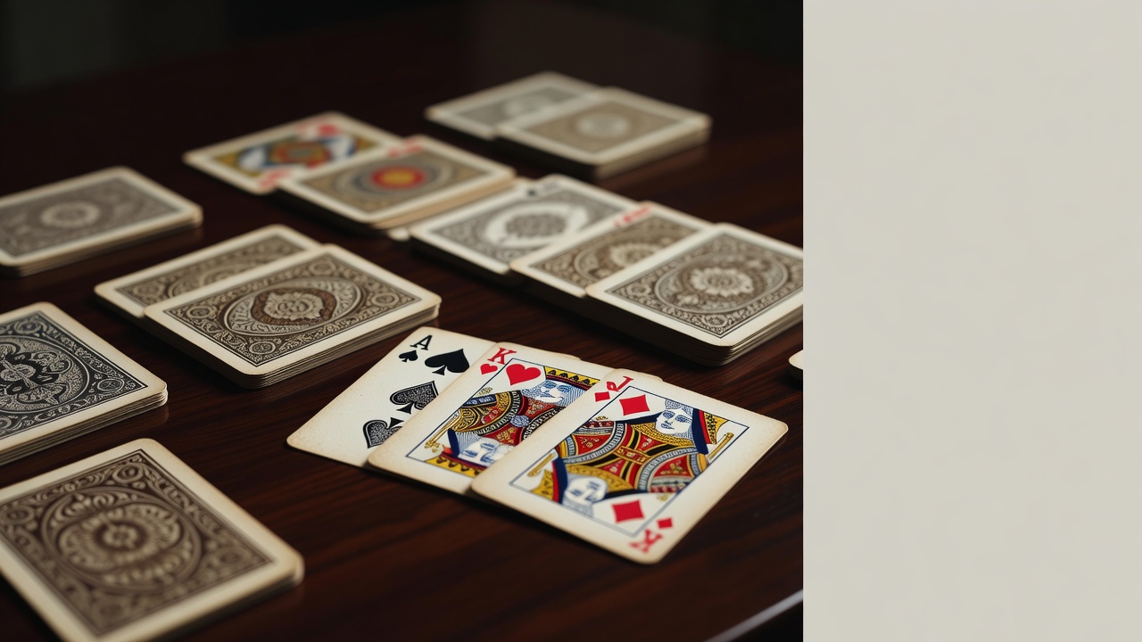 Historical playing card collection showing nineteenth-century card design and famous card combination
